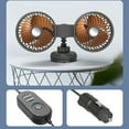 thumbnail image 2 of ZHIMAO 5V 12V 24V Car Fan Cooling Car Fan Dual Head Usb Car Fan 3 Speeds Adjustable 12V/24V, 2 of 9