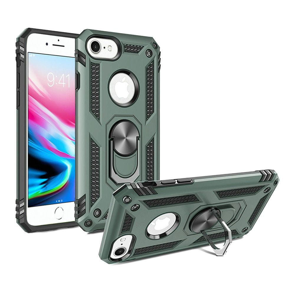 Apple iPhone 8 /7/6s/6 Case Hybrid Durable 360 Degree Rotatable Ring Stand Holder Kickstand Fit Magnetic Car Mount ,Xpm Phone Cover for iPhone 8 / 7 / 6s / 6 - Midnight Green