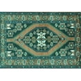 thumbnail image 1 of Ahgly Company Machine Washable Indoor Rectangle Persian Turquoise Blue Traditional Area Rugs, 6' x 9', 1 of 4