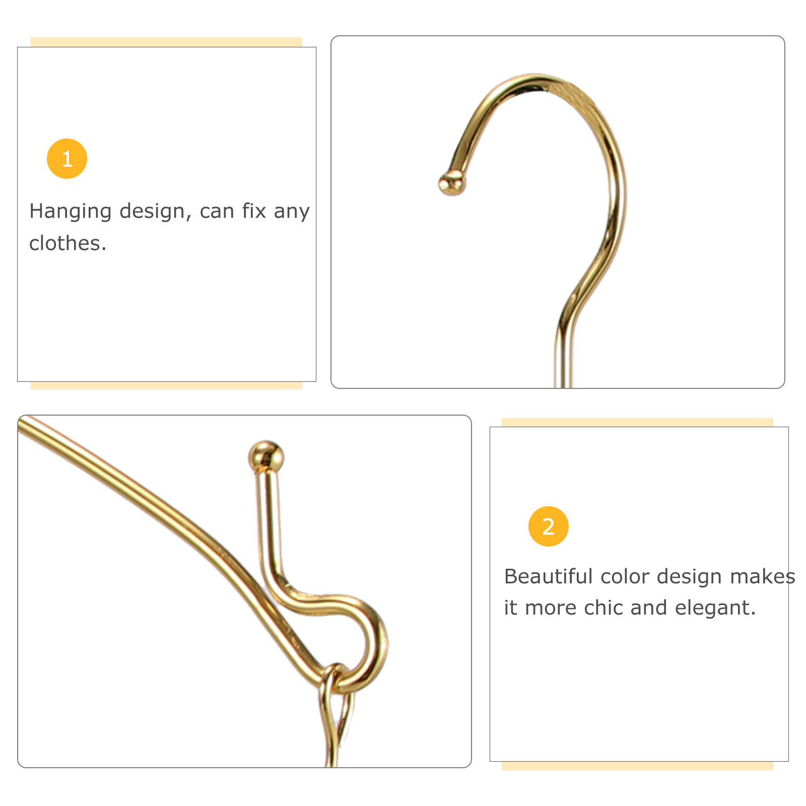 unbranded 10 PCS Pant Hangers Clothes Hangers Gold Hangers Size 4 Golden