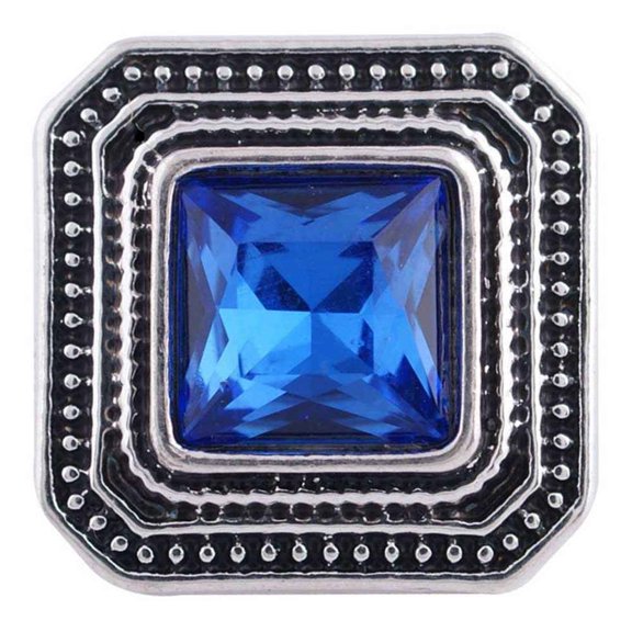 Square Mirrored Faceted Snap Jewelry Ginger Charm Button, For Interchangeable DIY Customizable Accessories
