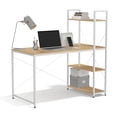 thumbnail image 4 of Ames 47" Reversible Gaming Computer Desk with Adjustable Shelves, Home Office Desk, Grommet Cable-Management, Leveler Feet, Easy Assembly, White/White Oak, 4 of 10
