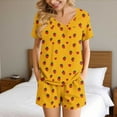 thumbnail image 2 of THDHVS Pajamas for Women Set,Womens Pajama Sets,Women's Originals 2 Piece Lounge with Pockets Soft T-Shirt and Sleep Shorts Loungewear Set Yellow M, 2 of 9