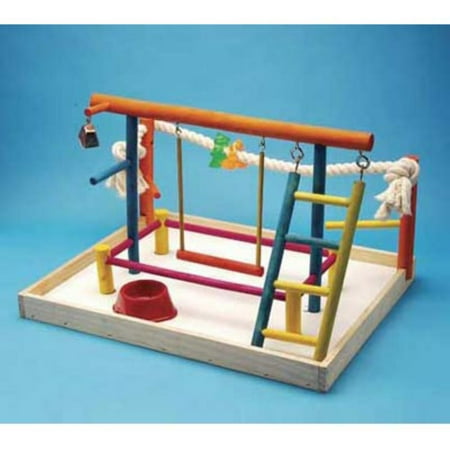 UPC: 0030172023675 | Penn-Plax Bird Life Wood Playpen – Perfect for Parakeets Parrotlets Lovebirds Cockatiels and Green Cheek Conures – Keep Your Birds Stimulated and Entertained – Medium