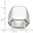 thumbnail image 5 of White Stainless Steel Ring Band Signet Polished Square, 5 of 6