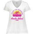 thumbnail image 3 of Inktastic Summer Enjoy the Sunshine Amelia Island Florida in Pink Women's Plus Size V-Neck T-Shirt, 3 of 5