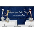 thumbnail image 2 of OUFER Belly Navel Rings 14K Solid White Gold Belly Button Rings Heart Solitaire Cubic Zirconia Belly Button Rings Navel Rings Body Piercing Jewelry（Yellow Gold）, 2 of 3