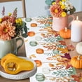 thumbnail image 4 of ERUNPONLY Fall Orange Green Pumpkins Table Runner - 36 Inch Long Thanksgiving Maple Leaf Cotton and Linen Blended Dress Scarves Farmhouse Table Runner for Kitchen Dining, Coffee Table, 13" x 36", 4 of 8
