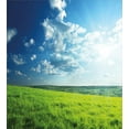 thumbnail image 3 of Nature Duvet Cover Set, Refreshing Meadow Valley Under Cloud Sun Sky Spring Grass Country Image, Decorative 2 Piece Bedding Set with 1 Pillow Shams, Twin Size, Lime Green Pale Blue, by Ambesonne, 3 of 3