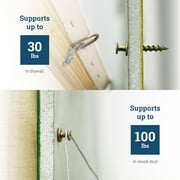Picture Hang Solutions Picture Hanging Hooks for Drywall 30-lb Capacity Bear Claw Screw Hangers 30 Pieces Per Pack