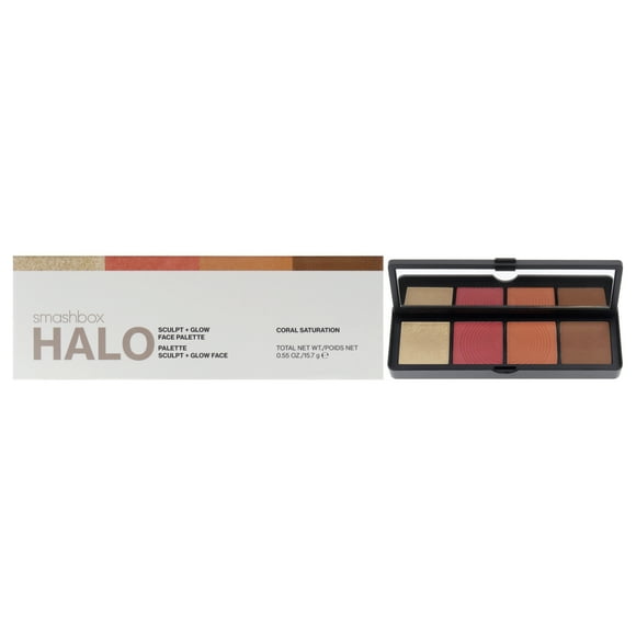 Paleta de sombras faciales Halo Sculpt Plus Glow - Coral Saturation de SmashBox para mujeres - 0.55 oz Maquillaje