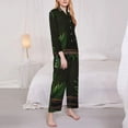 thumbnail image 3 of Salouo Framed Greenery Wall Art Pattern Women's Pajamas Set Long Sleeve Button Down Sleepwear Soft Pj Lounge Sets for women 2 Piece Pjs Set with Long Pants-Medium, 3 of 7