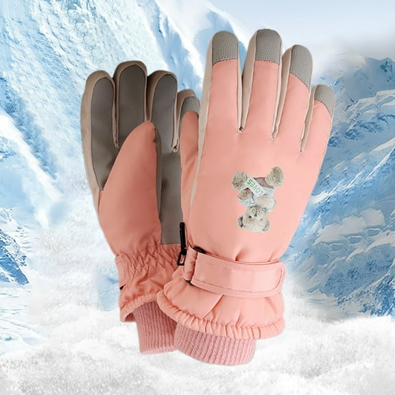 Nkmbld Winter Thermal Gloves for Men Women, Windproof Warm Gloves with Touch Screen Fingers Thermal Glove for Running Riding Cycling Driving, Pink