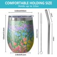thumbnail image 5 of 12oz Stemless Wine Tumblers Pioneer Flower Vacuum Insulated Stainless Steel Travel Tumbler Cups Mug with Lid and Straw for Champaign,Cocktail,Beer with Cleaning Brush, 5 of 5