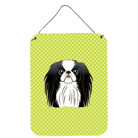 Checkerboard Lime Green Japanese Chin Wall or Door Hanging Prints
