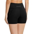 thumbnail image 3 of BALEAF Women's 5" Active Wear High Waist Yoga Shorts with Side Pockets Black L, 3 of 7