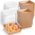 thumbnail image 1 of Cajas para charcutería Hiceeden, paquete de 100 con tapas transparentes, 14 x 13 x 6 cm, 1 of 7