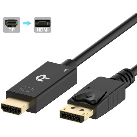 Rankie DisplayPort (DP) to HDMI Cable, 4K Resolution Ready, 10 Feet, Black