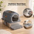 thumbnail image 3 of Alvantor Double-Entry Convertible Lid Cat Litter Box, 3-in-1 Stainless Steel Cat Litter Box, 23.62"x15.75"x15.75", Multicolor, 3 of 7
