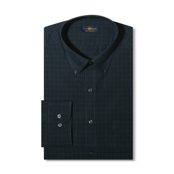 Club Room Mens Wrinkle Resistant Button Down Shirt (14.5-32/33, Blackwatch)