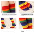 thumbnail image 5 of 2 pares de calcetines atléticos para niños, calcetines de fútbol de tubo a rayas hasta la rodilla, calcetines de béisbol y Softball para niñas pequeñas, 5 of 5