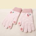 thumbnail image 4 of Winter Gloves for Women, Warm Gloves, Women Knit Glove Soft Thick Fleece Lined for Cold Weather, Warm Knit Gloves-Pink, 4 of 5