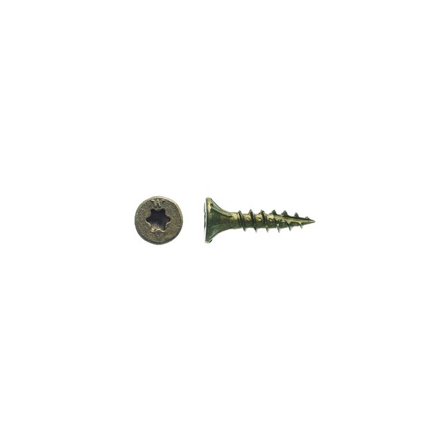 Big Timber 1BTX834 Tornillos para madera de 8 x 3/4 pulgadas, punta T-25, cabeza plana de estrella de bronce (381 por caja)