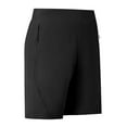thumbnail image 2 of Men Shorts Men Casual Fashion Loose Solid-Color Sports Commuting Zipper Pocket Elastic-Waist Half Shorts Pants Black XXXXL, 2 of 5