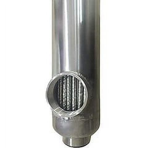 Wisewater Swimming Pool Heat Exchanger 55kBtu Stainless Steel 316L Same Side Ports 1 1/2" & 1" FPT
