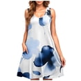 thumbnail image 2 of TOPUUTP Casual Summer Dresses for Women Sleeveless Loose Crew Neck Flowy Pockets Spring Summer Dress Tank Swimsuit Coverup Floral Print A-Line Beach Dresses Sky Blue S, 2 of 5