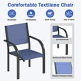 thumbnail image 3 of Segmart Outdoor Dining Set for 6 Person, Patio Table and Chairs Set with Textilene Armchairs & Swivel Chair, Conversation Furniture Set for Backyard, Poolside, Blue, 3 of 7