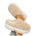 thumbnail image 4 of Amidoa Womans Slippers House Beige Bedroom Fuzzy Warm Memory Foam Winter Home Slippers Womens Flip Flops 36, 4 of 9
