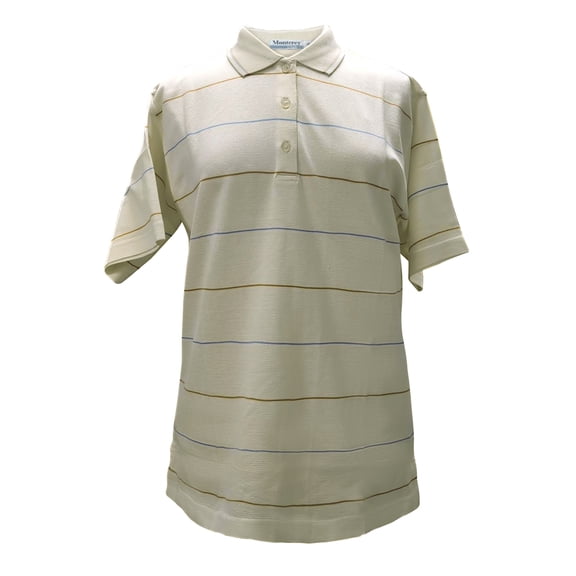 Monterey Club Women's Cotton Double mercerized yarn dye Jacquard Pin Stripe Golf Polo Shirt #2013