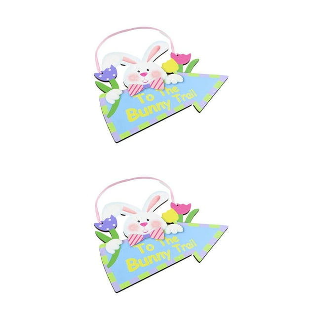 Matsuzay 1 Juego de decoraciones de Pascua, suministros para festivales, letrero de contrachapada para exteriores, perchas decorativas para puerta JM00288 2piezas Matsuzay CBP220958