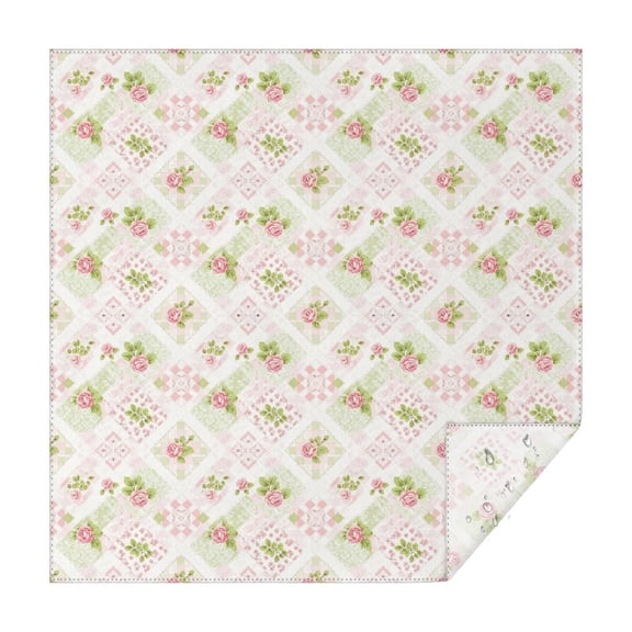 Pioneer Flower Floral Print Pattern Square Tablecloth, Waterproof Wipeable Spillproof Washable Table Cover for Home Kitchen Party Decor, 42"x42"