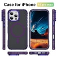 thumbnail image 6 of Magnetic for iPhone 16 Pro Max Stand Case [Compatible with MagSafe] [Military Grade Drop Protection] [Lens Folded Bracket] Slim Grip Matte Shockproof with Anti-Fingerprint Phone Case,Purple, 6 of 9