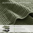 thumbnail image 3 of EVERGRACE Cotton Coverlet Set Full Queen Size 3 Pieces, Lightweight Soft Ribbed Matelassé Bedspread Quilt Set, Cozy Oversized Quilted Bedding Set with 2 Pillow Shams for All Seasons, Olive Green, 3 of 8