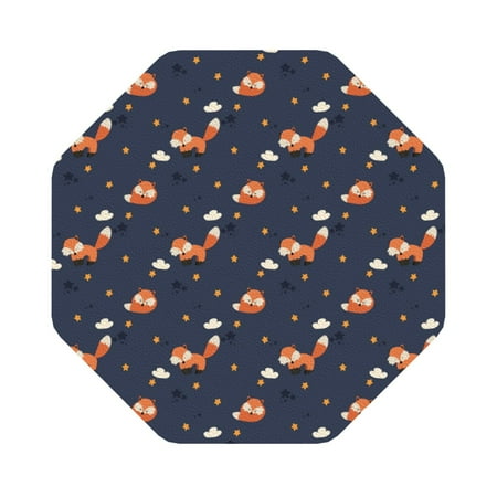 

Giroia Cartoon Fox Coasters Leather Coasters Set of 6 Coaster for Drinks Octagon