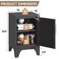 thumbnail image 3 of 23.6 Inch Black Steel Nightstand with Secure Storage Door, 2-Tier Cabinet for Bedroom Office Living Room, Detachable Shelf and Leveling Legs, Black, 3 of 6