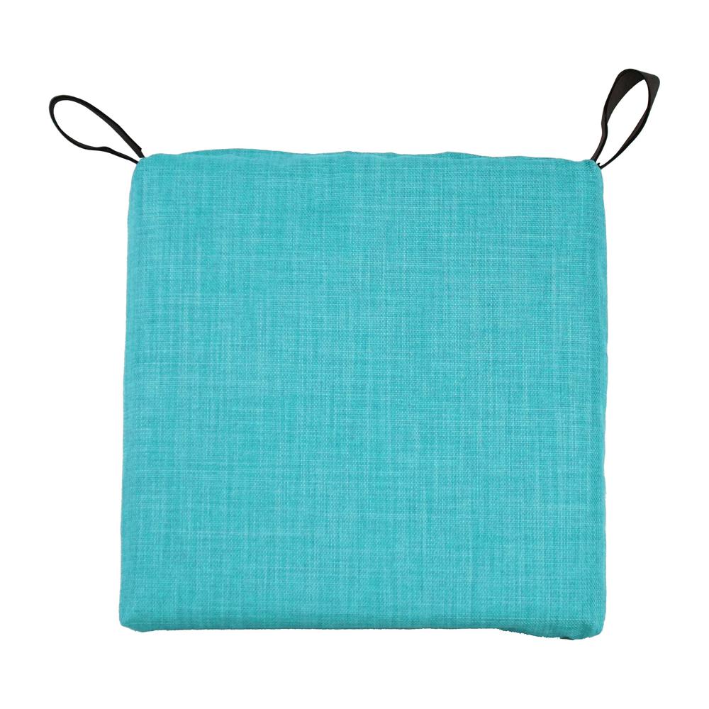 Blazing Needles Set of 4 Outdoor Chair Cushions, Aqua Blue