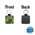 thumbnail image 4 of Sloth Hanging From Branch Faux Leather Square Keychain, 4 of 7