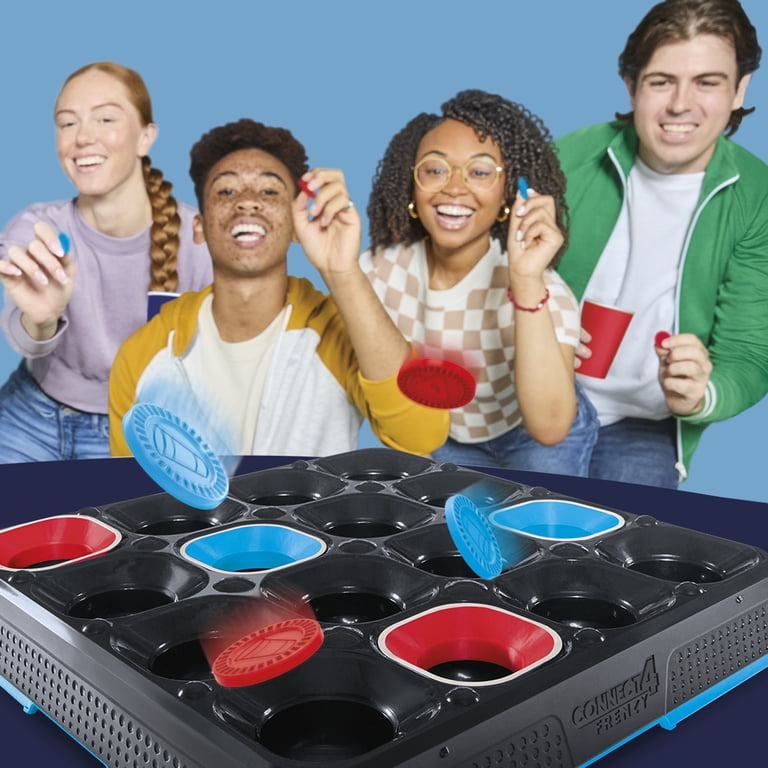 Connect 4 Frenzy Party Edition Game for Adults, Bounce Discs and