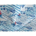 thumbnail image 3 of Ambesonne Abstract Floral Quilted Coverlet 3 Pcs, Fractal Hibiscus, King Size, Dark Pink Sea Blue White, 3 of 4