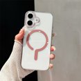 thumbnail image 1 of Pour Magsafe Étui Rigide Transparente pour iPhone 16 15 14 13 12 Pro Max Plus Charge Sans Fil Magnétique Couverture Ultra Mince Claire Rose pour iPhone 16 Plus, 1 of 6