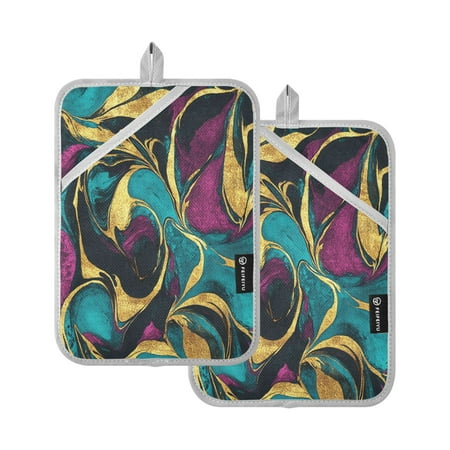 

Abstract Art Painting Oven Mitts Pot Holders 2 pcs Heat Resistant for Kitchen Baking Grilling