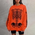 thumbnail image 4 of HUITKMM Chandail pour Femmes Unisexe Mode Imprimé Design Squelette Surdimensionné Longline Sans Capuche Col Rond pour et Mode Urbaine Décontracté, 4 of 5