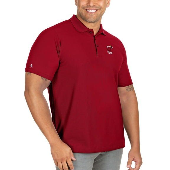 Men's Antigua Red Miami Heat Big & Tall Legacy Pique Polo