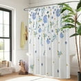 thumbnail image 5 of Watercolor Floral Shower Curtain Watercolor Blue Hydrangea Waterproof Washable Polyester Fabric Bathroom Shower Curtains with 12 Hooks for Bathroom 72x72 Inches, 5 of 5
