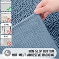thumbnail image 5 of Bathroom Rug Mat, 32'' x 20'', Luxury Chenille Shaggy Bath Rugs, Extra Soft & Thick, Absorbent Water, Non-Slip, Machine Washable, Bath Mats for Bath Floor,Tub and Shower, Denim Blue, 5 of 6