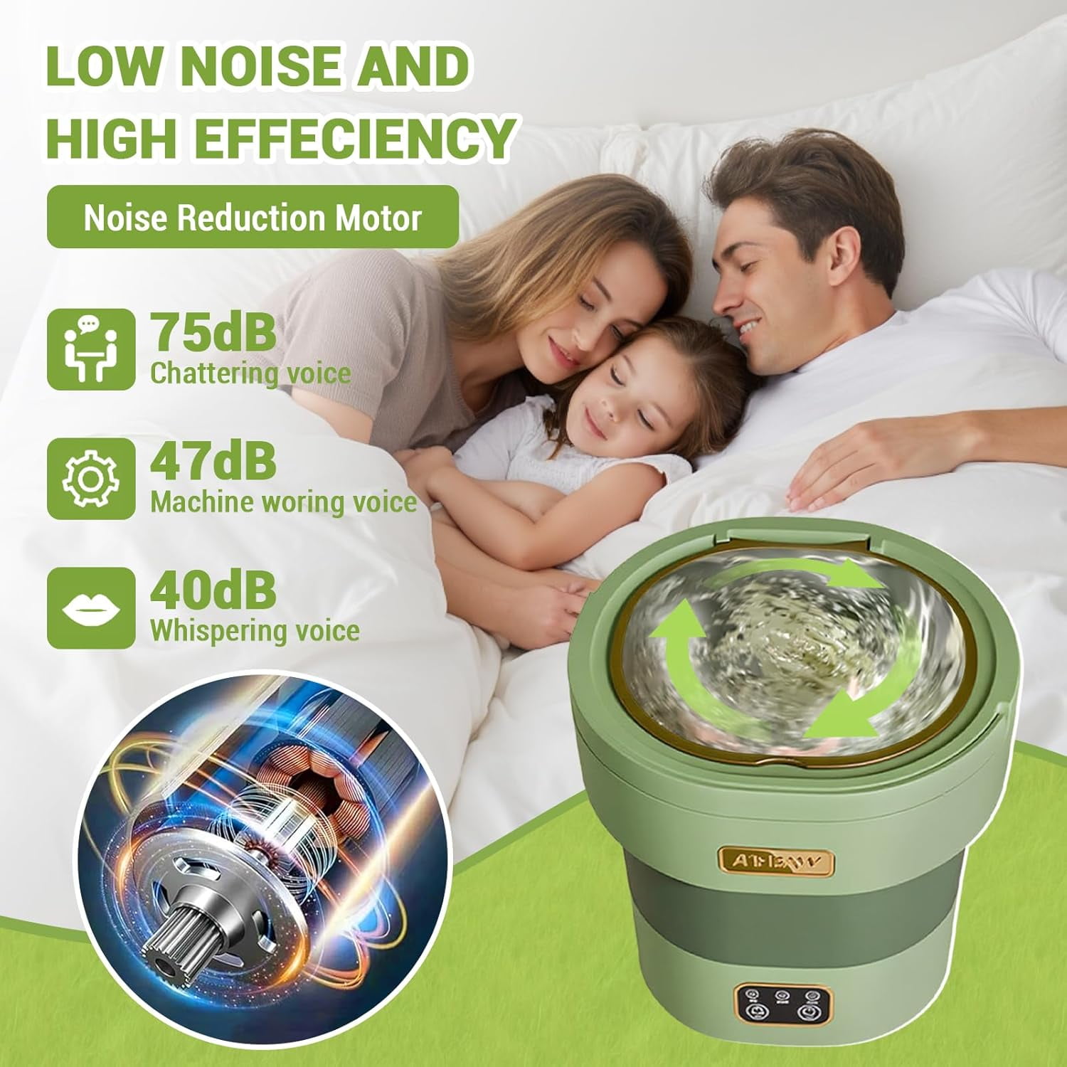 Portable Washing Machine, 12l Foldable Mini Washer with with 4 Modes and Spin Basket Deep Cleaning of Underwear Baby Clothes and Small Clothes for Apartments Dorm RV Travel Hotel Laundry